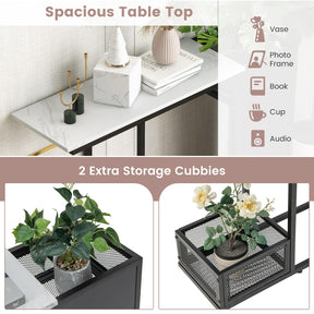 Giantex 110cm Black Console Table w/Plant Position
