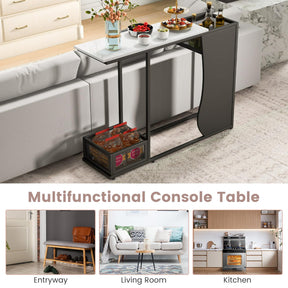 Giantex 110cm Black Console Table w/Plant Position