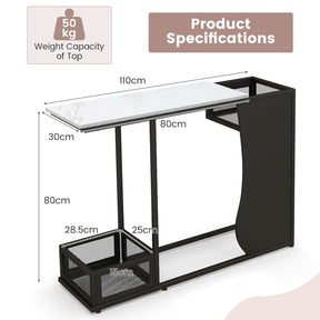 Giantex 110cm Black Console Table w/Plant Position