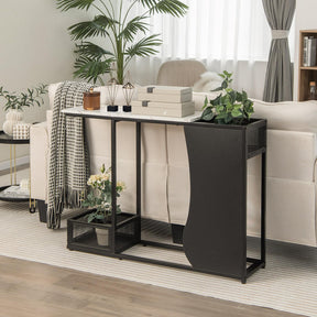 Giantex 110cm Black Console Table w/Plant Position
