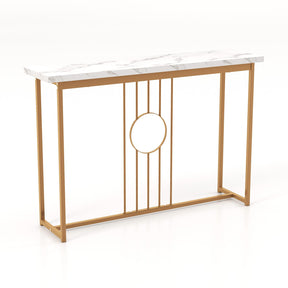 Giantex 120cm Entryway Table Faux Marble Top Console Table
