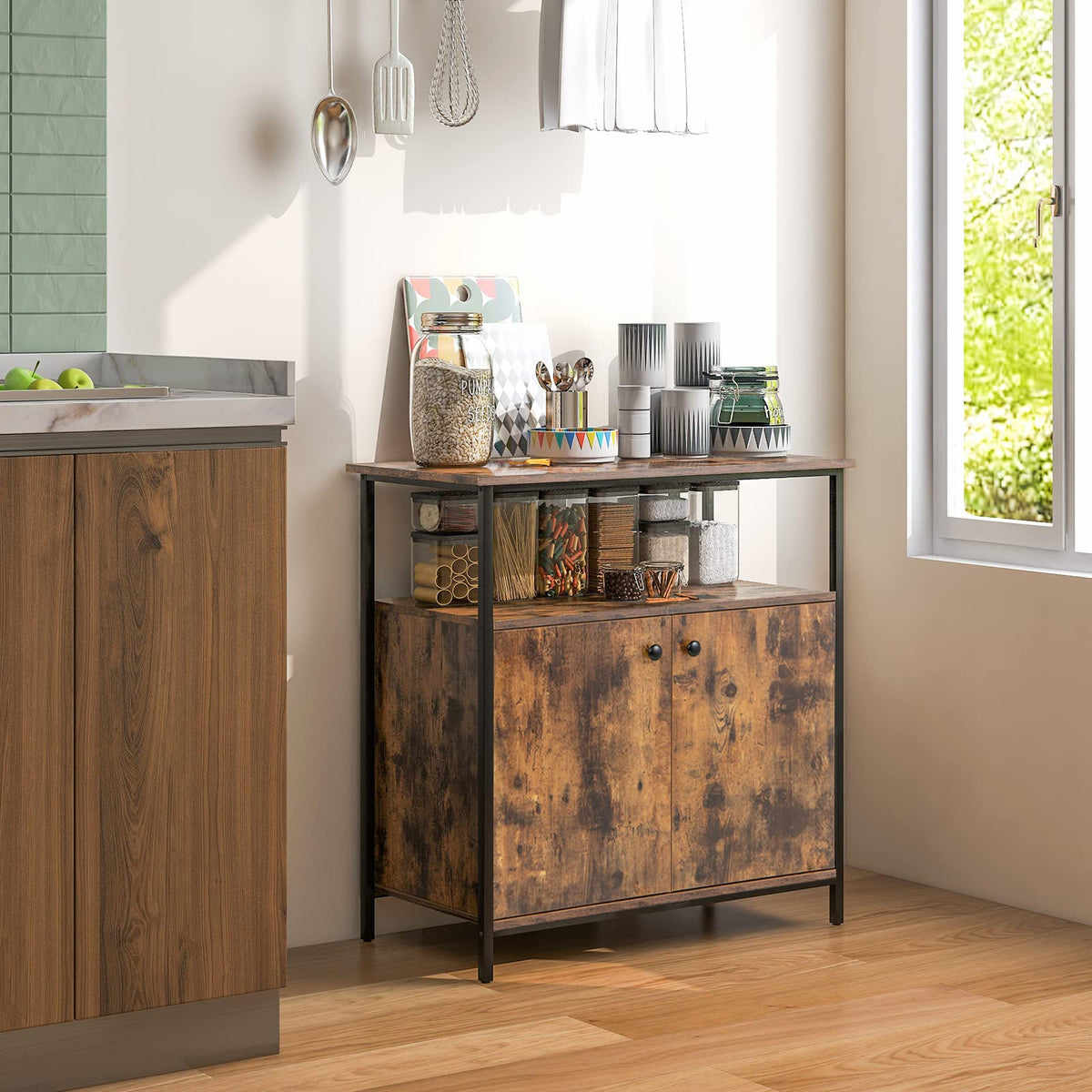 Giantex 2-Door Buffet Sideboard w/Open Shelf