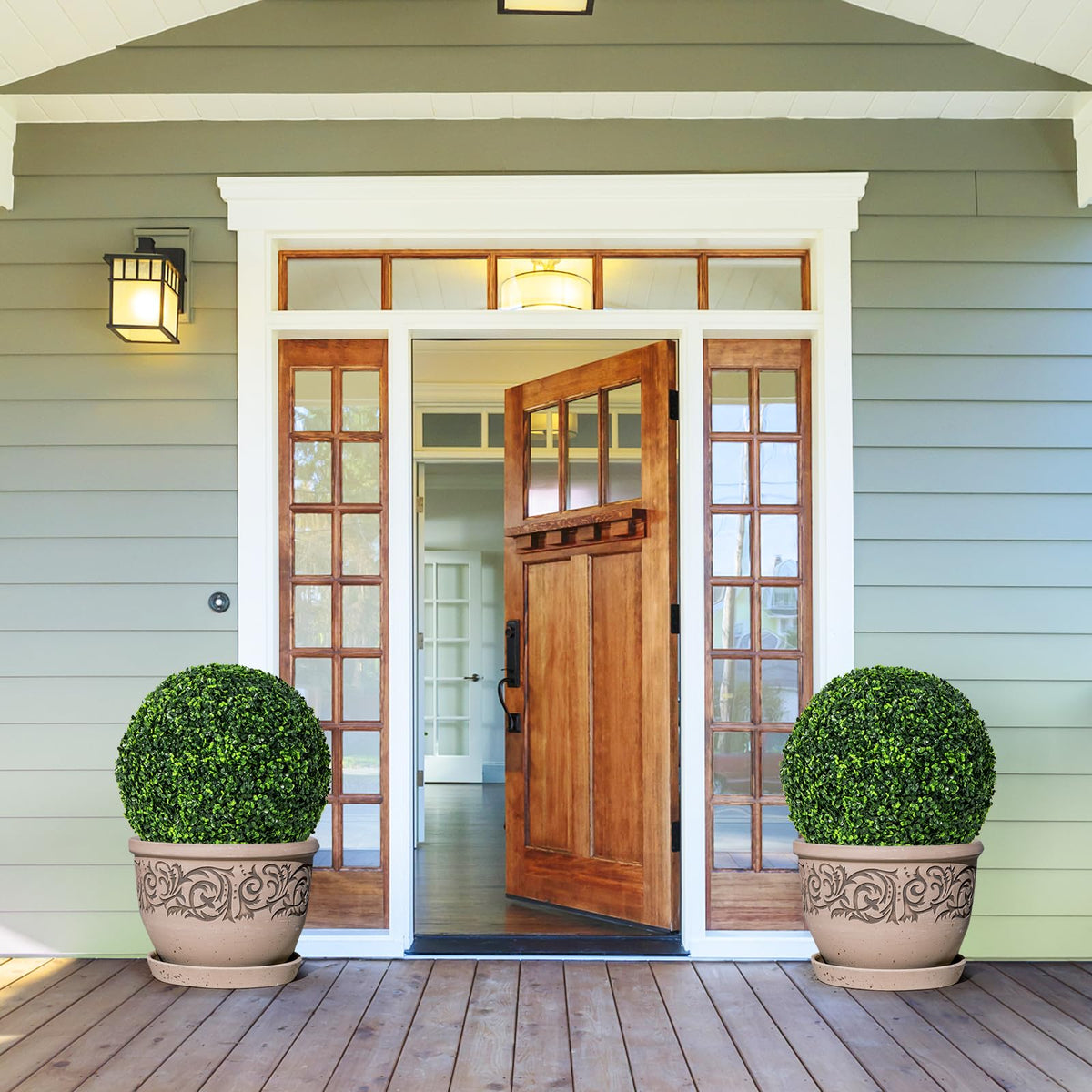 Giantex 2 PCS Artificial Plant Topiary Balls, 48cm Faux Boxwood Ball Plants