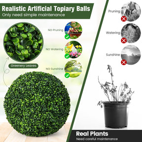 Giantex 2 PCS Artificial Plant Topiary Balls, 48cm Faux Boxwood Ball Plants