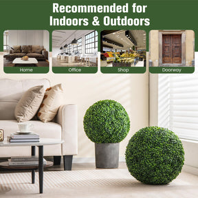 Giantex 2 PCS Artificial Plant Topiary Balls, 48cm Faux Boxwood Ball Plants