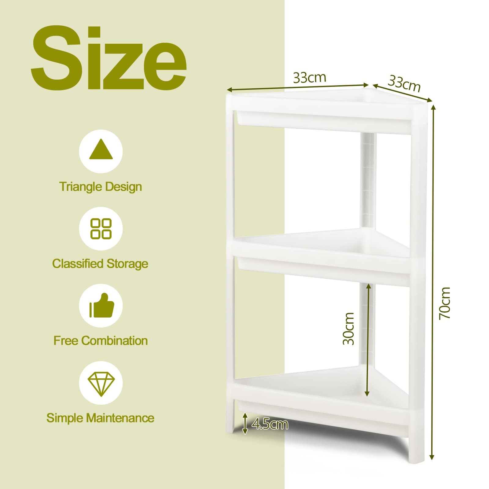 Giantex 2 Pack 3-Tier Detachable Floor Corner Shower Shelf