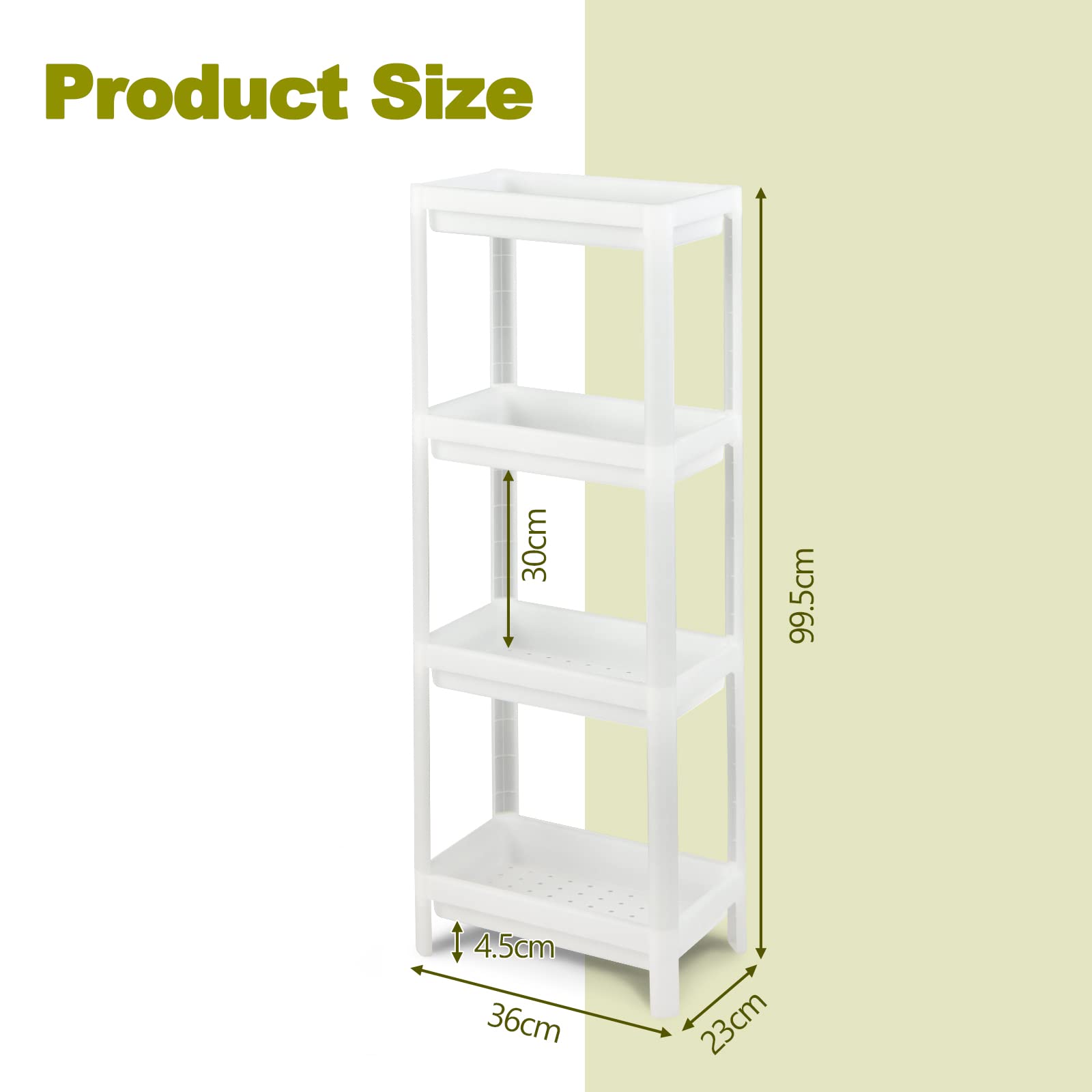 Giantex 2 Pack 4 Tier Slim Storage Cart