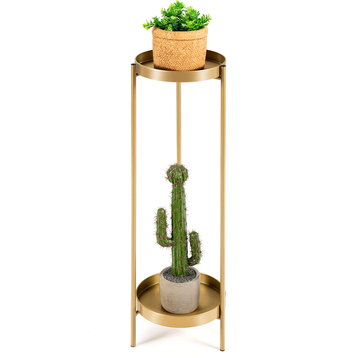 Giantex 2 Tier Metal Plant Stand, Mid Century Modern Plant Stand