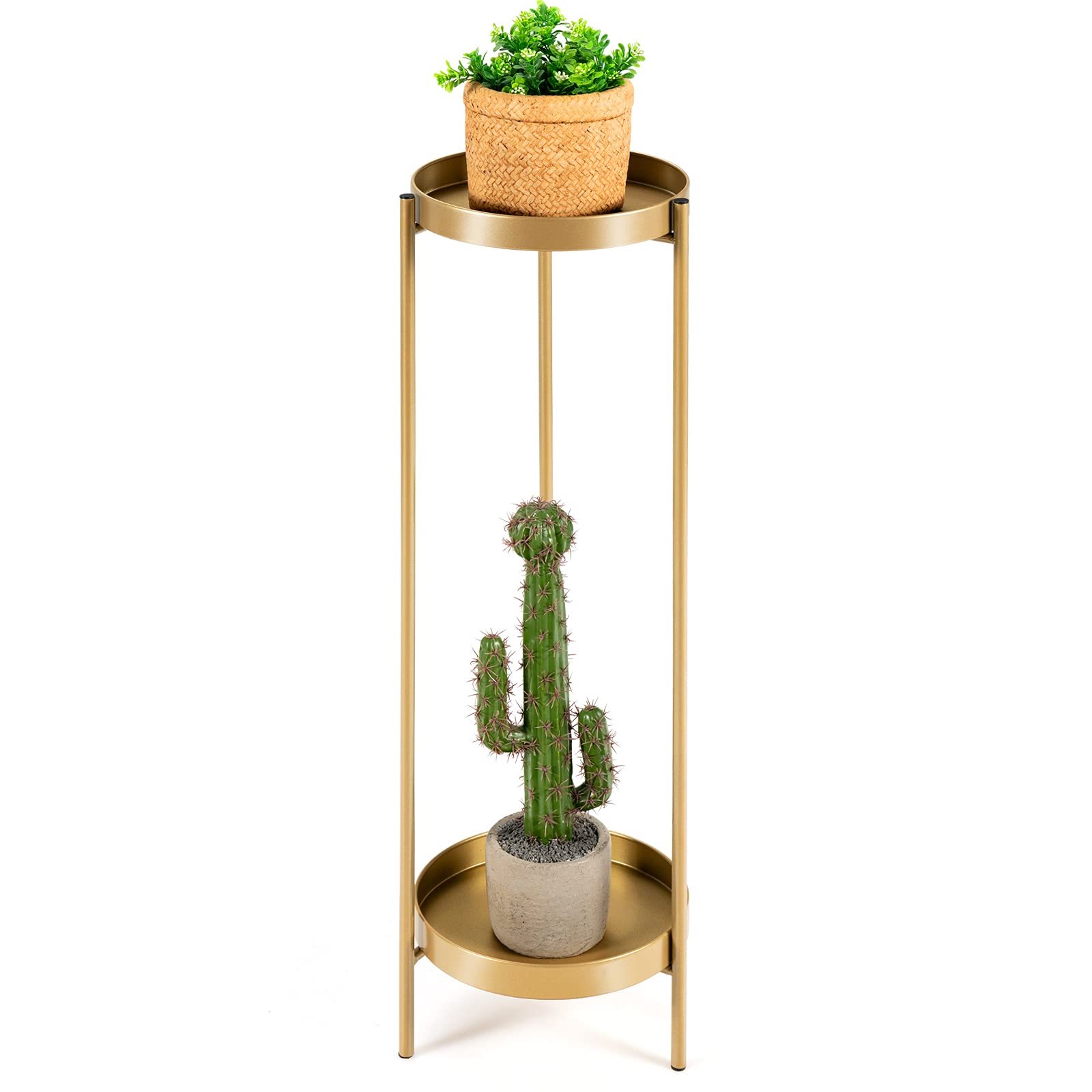 Giantex 2 Tier Metal Plant Stand, Mid Century Modern Plant Stand