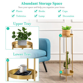 Giantex 2 Tier Metal Plant Stand, Mid Century Modern Plant Stand