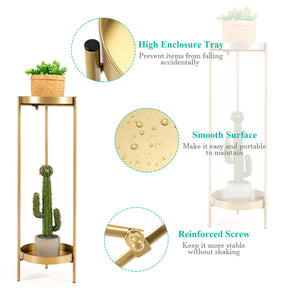 Giantex 2 Tier Metal Plant Stand, Mid Century Modern Plant Stand