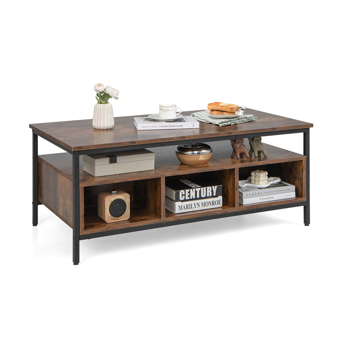 Giantex 3-Tier Coffee Table with Storage