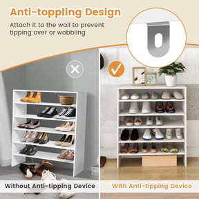 Giantex 3-in-1 Stackable Shoe Rack, 6-Tier Home Storage Shelf for Shoes