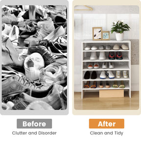 Giantex 3-in-1 Stackable Shoe Rack, 6-Tier Home Storage Shelf for Shoes