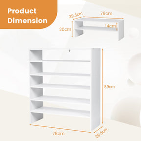 Giantex 3-in-1 Stackable Shoe Rack, 6-Tier Home Storage Shelf for Shoes