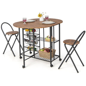 Giantex 3 PCS Folding Dining Table & Chair Set