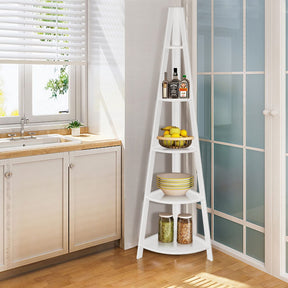Giantex 5-Tier Corner Ladder Shelf, 1.75m Modern Corner Bookcase and Shelf