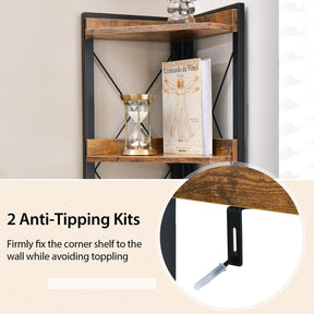 Giantex 6-Tier Corner Shelf, Standing Bookcase Bookshelf with 5-Level Adjustable Shelf & Anti-Tipping Kits