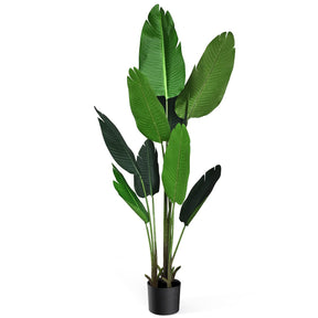 Giantex Artificial Tropical Palm Tree Fake Plant with Gift Black Pot