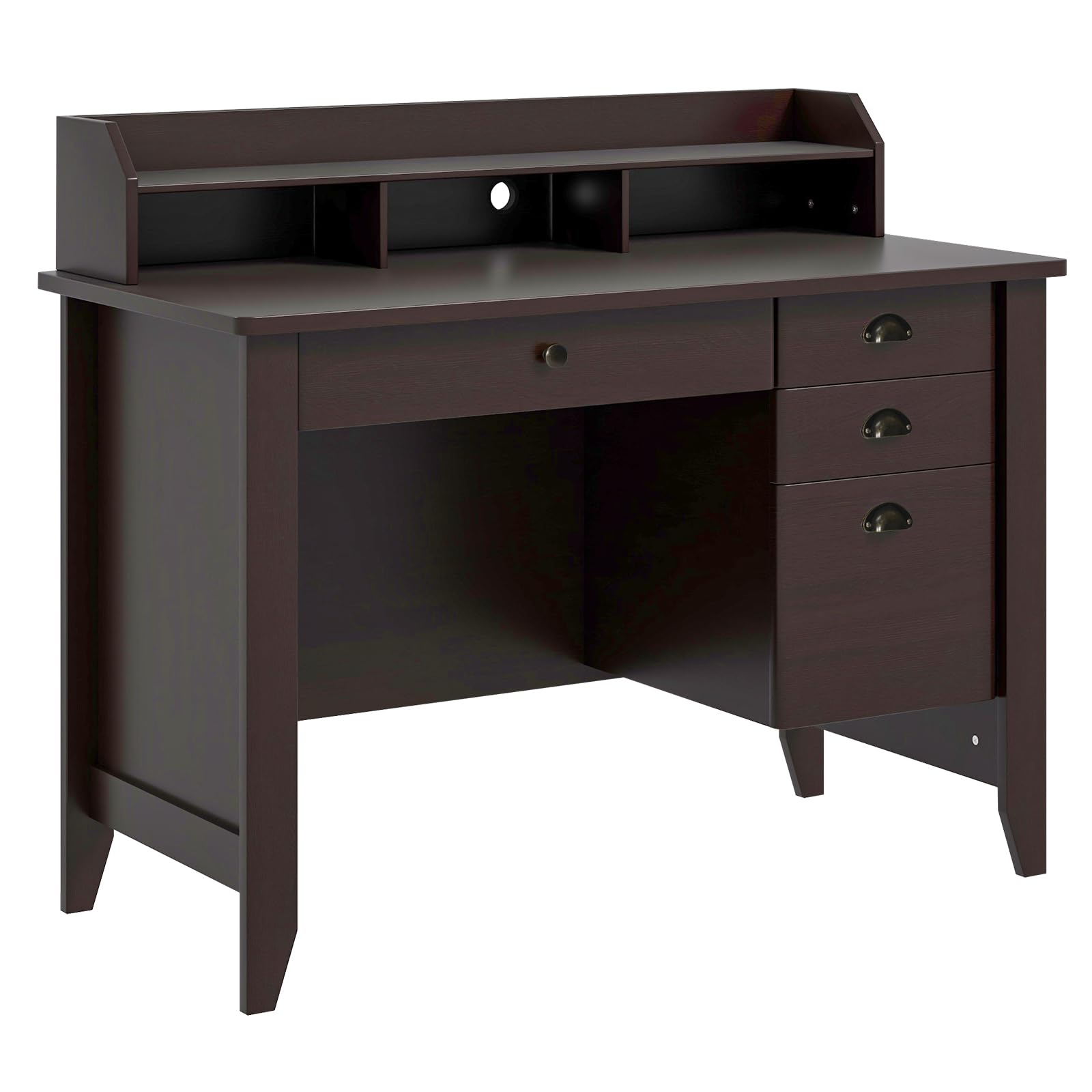 Giantex Computer Desk with 4 Storage Drawers & Hutch