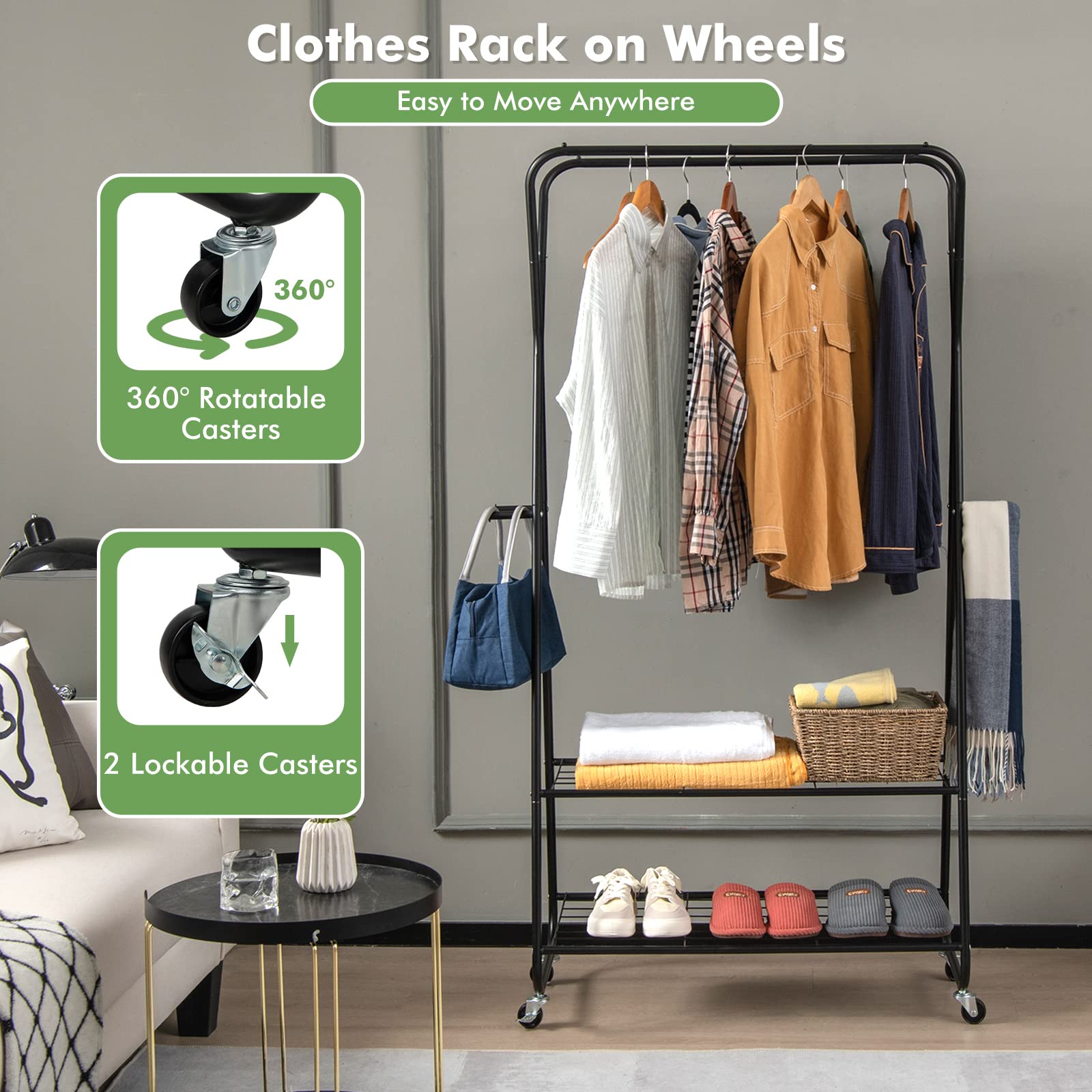 Giantex Double Rods Garment Rack