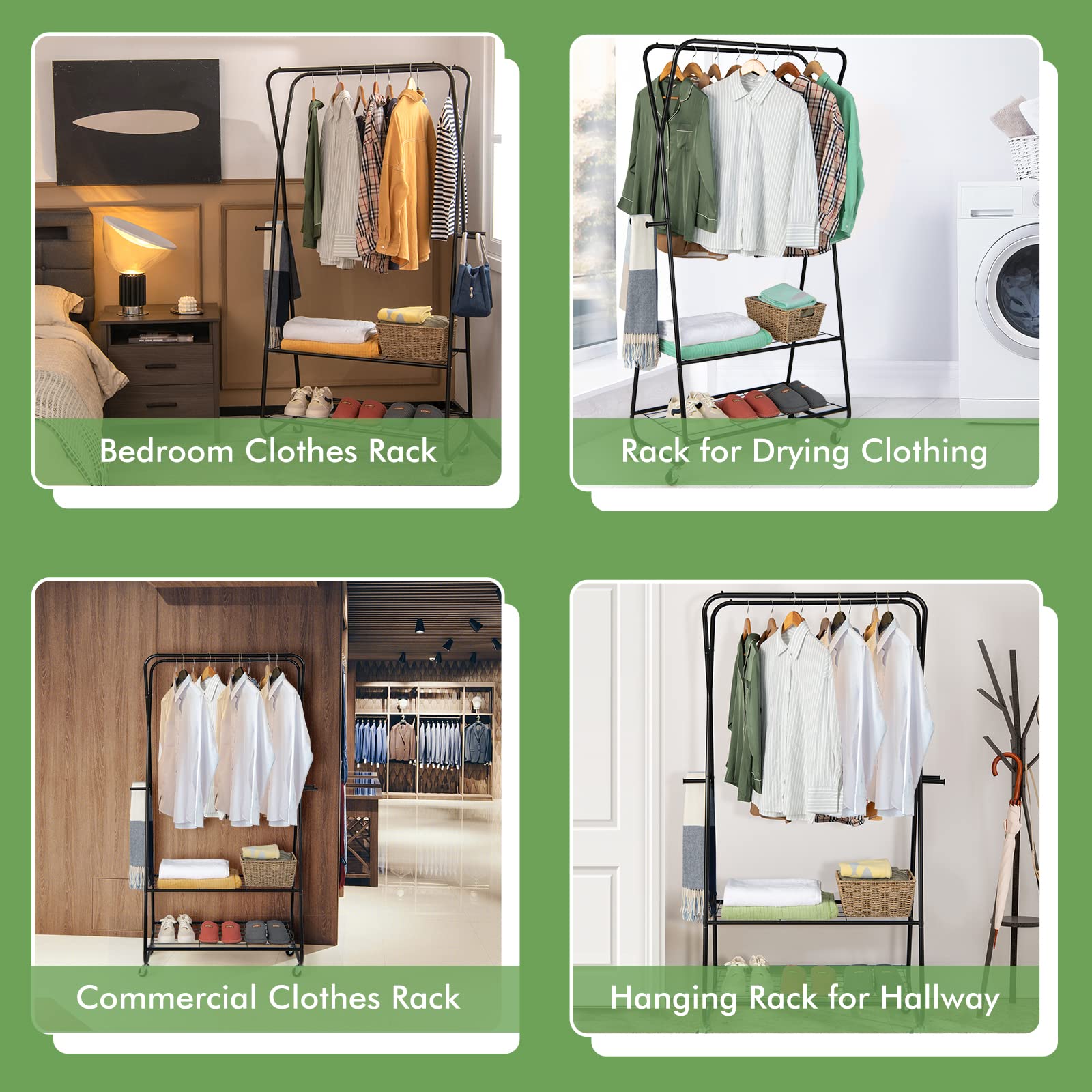Giantex Double Rods Garment Rack