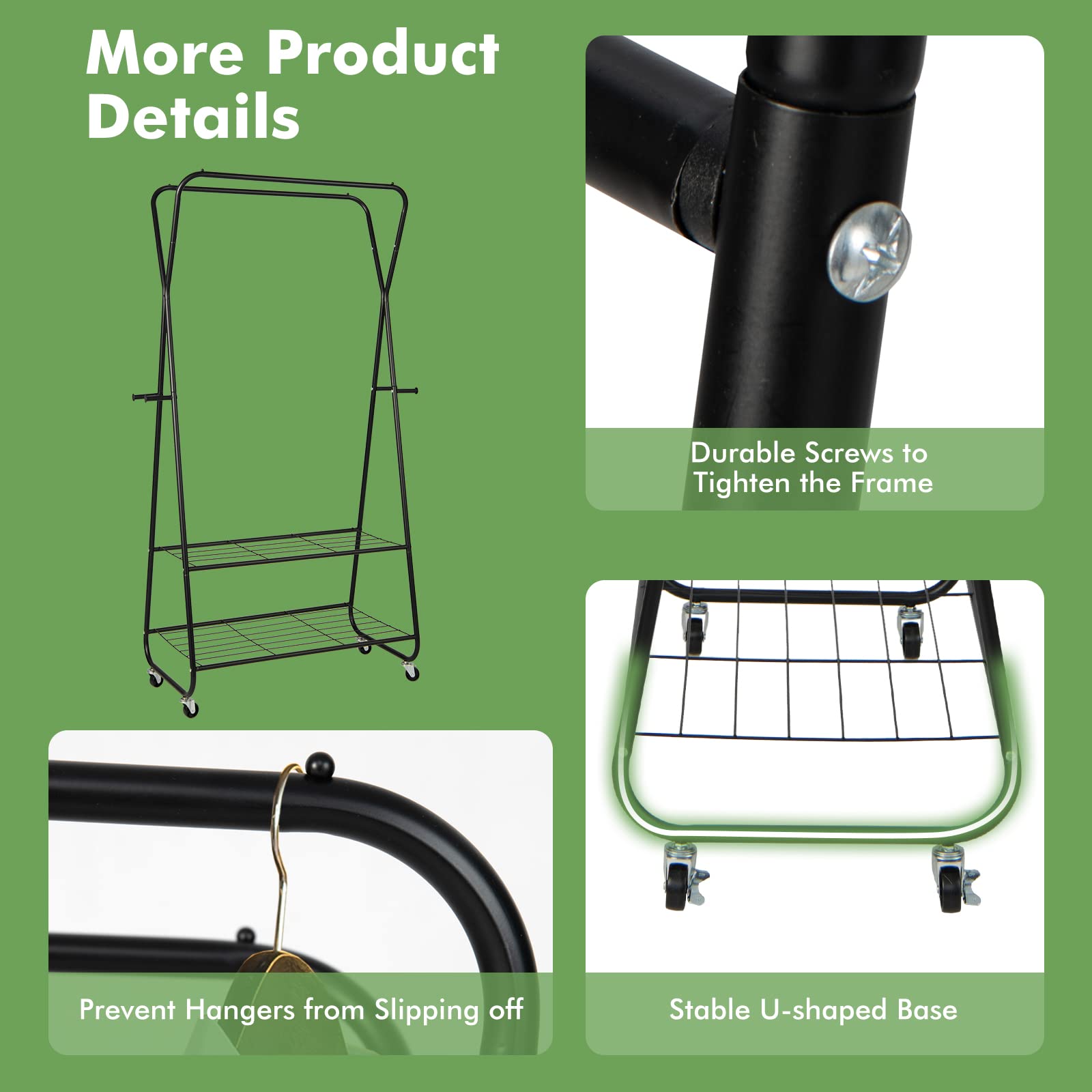 Giantex Double Rods Garment Rack
