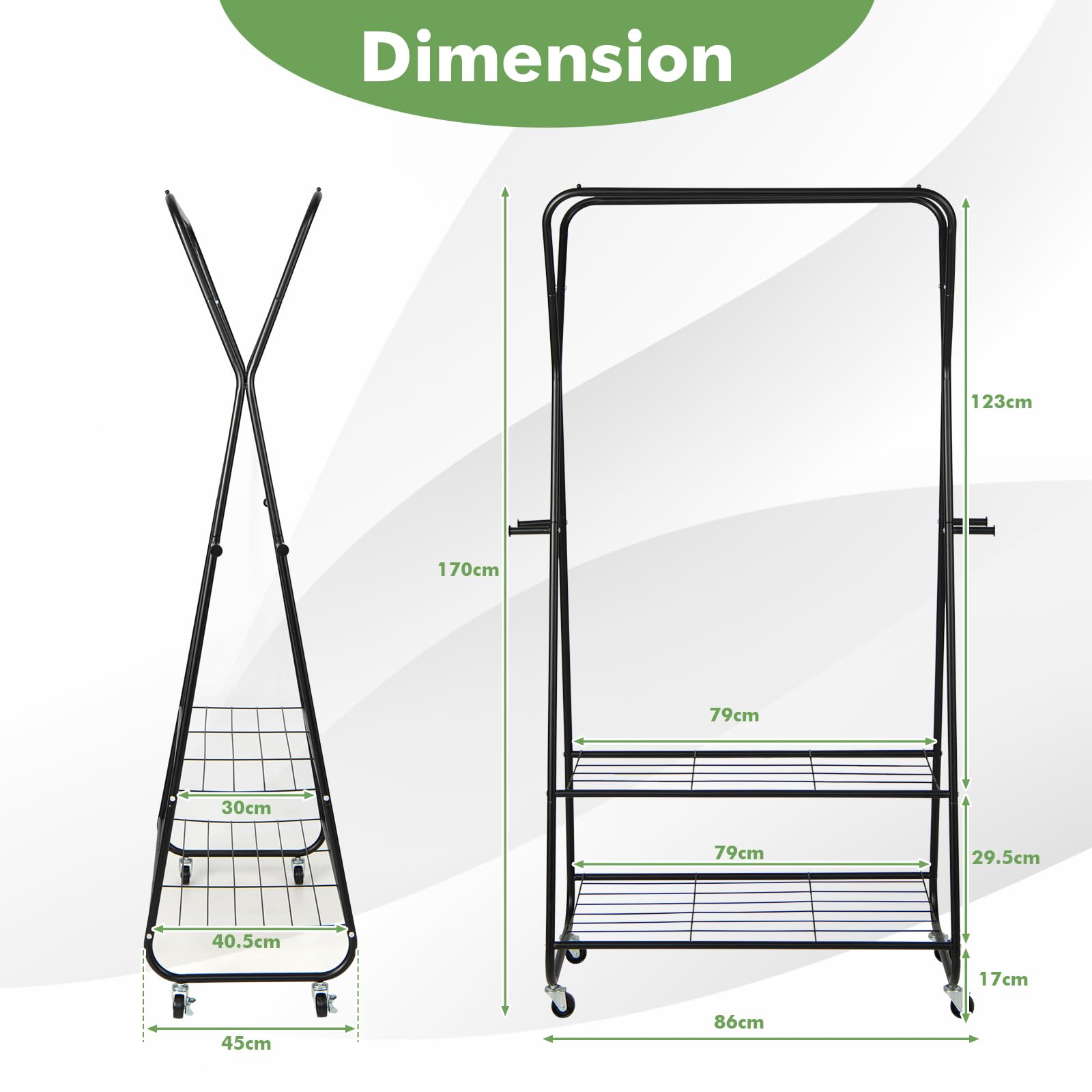 Giantex Double Rods Garment Rack