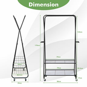 Giantex Double Rods Garment Rack