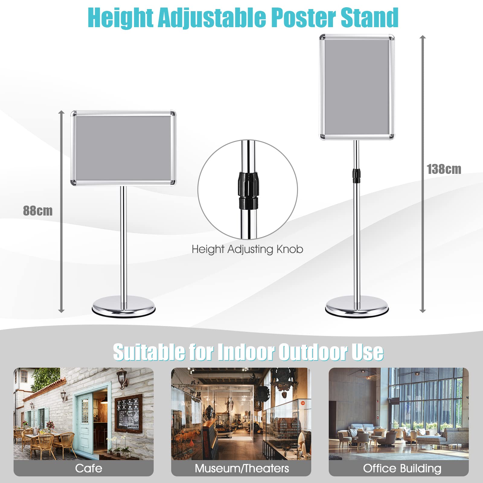 Giantex Floor Poster Stand Stand Height Adjustable