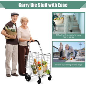 Giantex Folding Shopping Cart, 52D x 43W x 89.5H