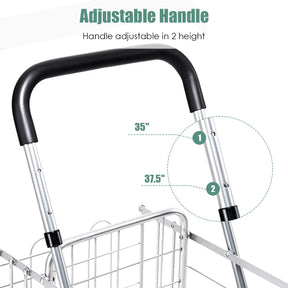Giantex Folding Shopping Cart, 52D x 43W x 89.5H
