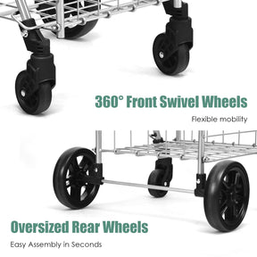 Giantex Folding Shopping Cart, 52D x 43W x 89.5H