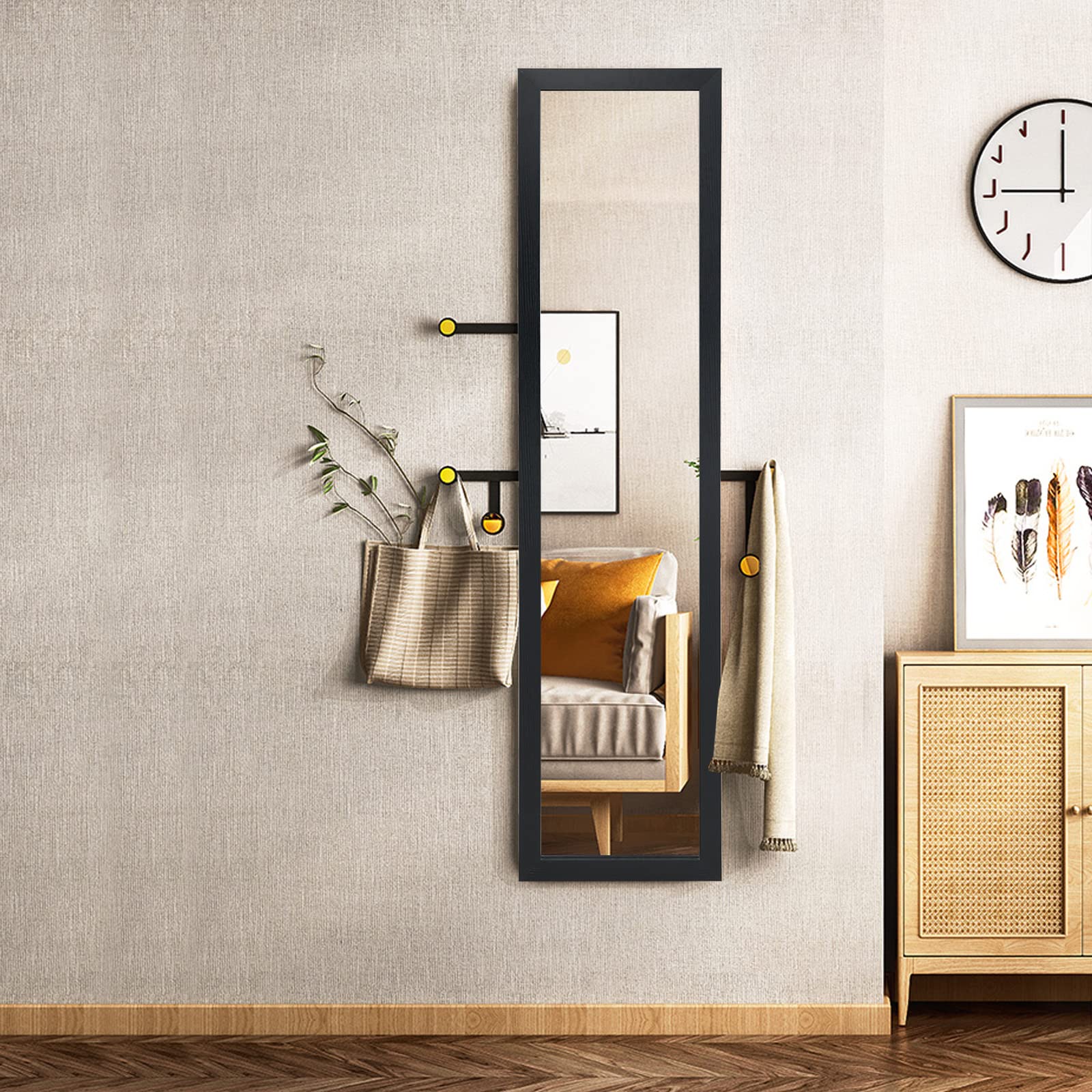 Giantex Full-Length Wood Mirror, Standing Mirror & Wall Mirror