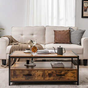 Giantex Industrial Coffee Table with Storage