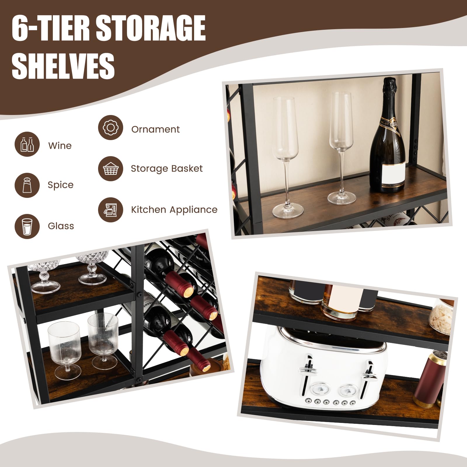 Giantex Industrial Floor Wine Rack, Freestanding Wine Rack