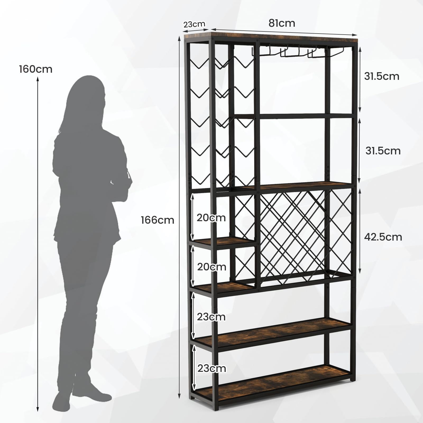 Giantex Industrial Floor Wine Rack, Freestanding Wine Rack