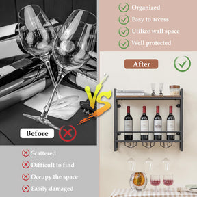 Giantex Industrial Wall Mounted Wine Rack