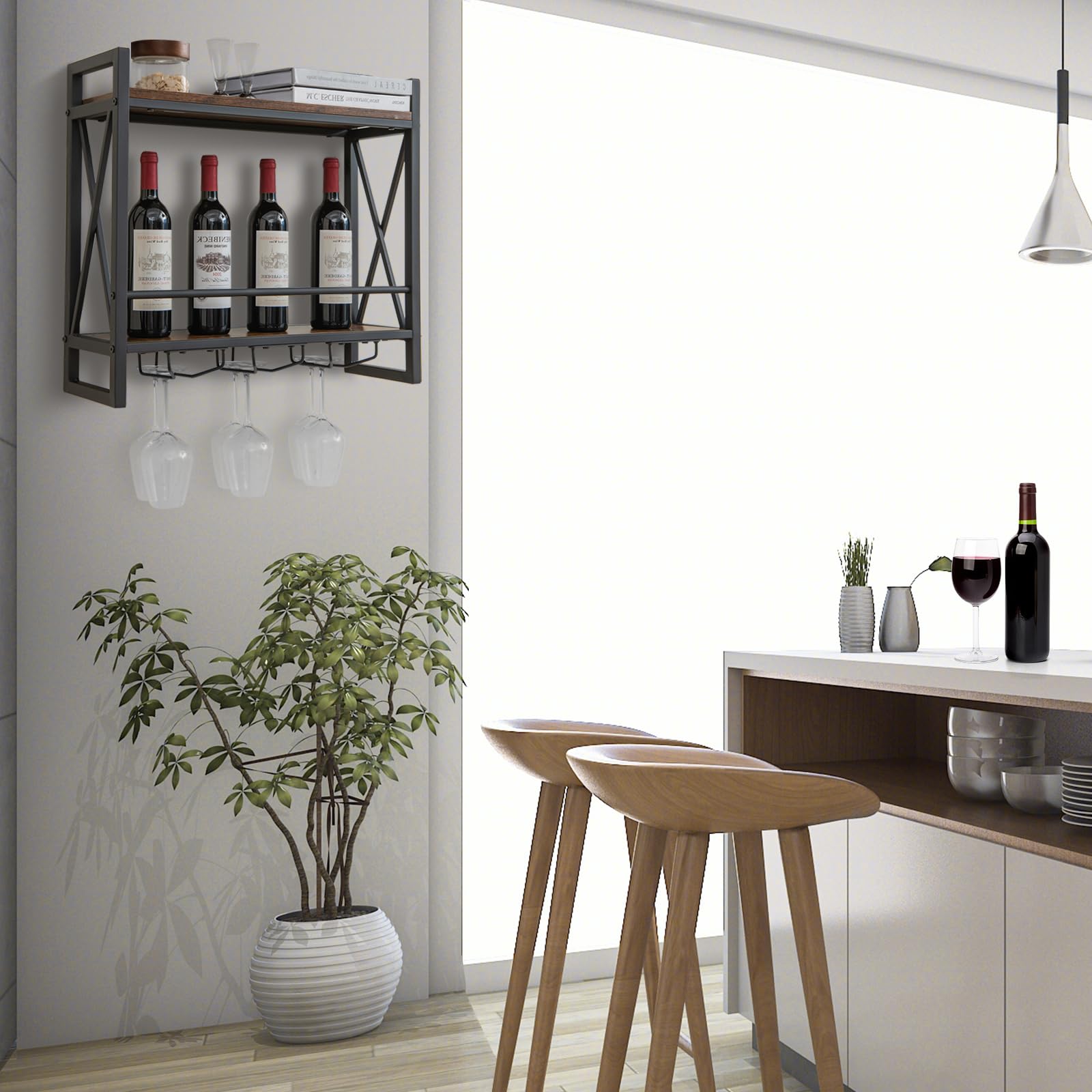 Giantex Industrial Wall Mounted Wine Rack