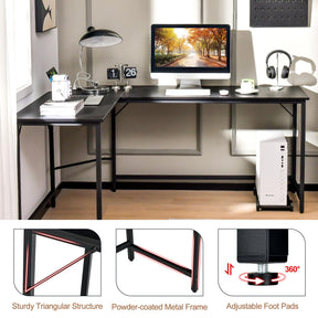 Giantex L-Shaped Desk with Power Outlet