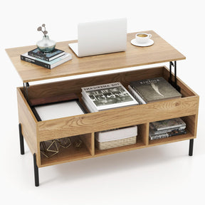 Giantex Lift Top Coffee Table, Rising Center Table with Large Hidden Compartment