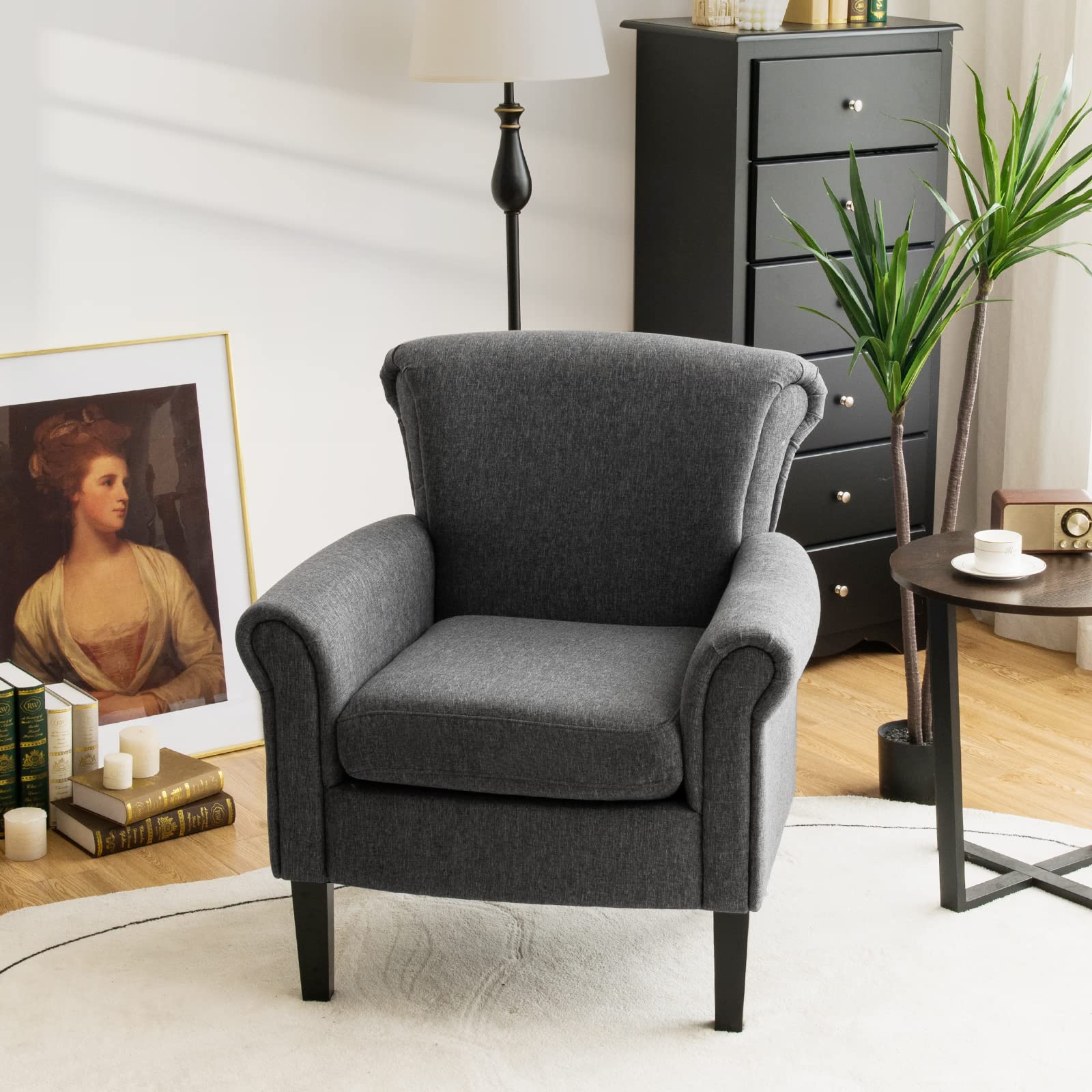 Giantex Modern Fabric Upholstery Accent Chair