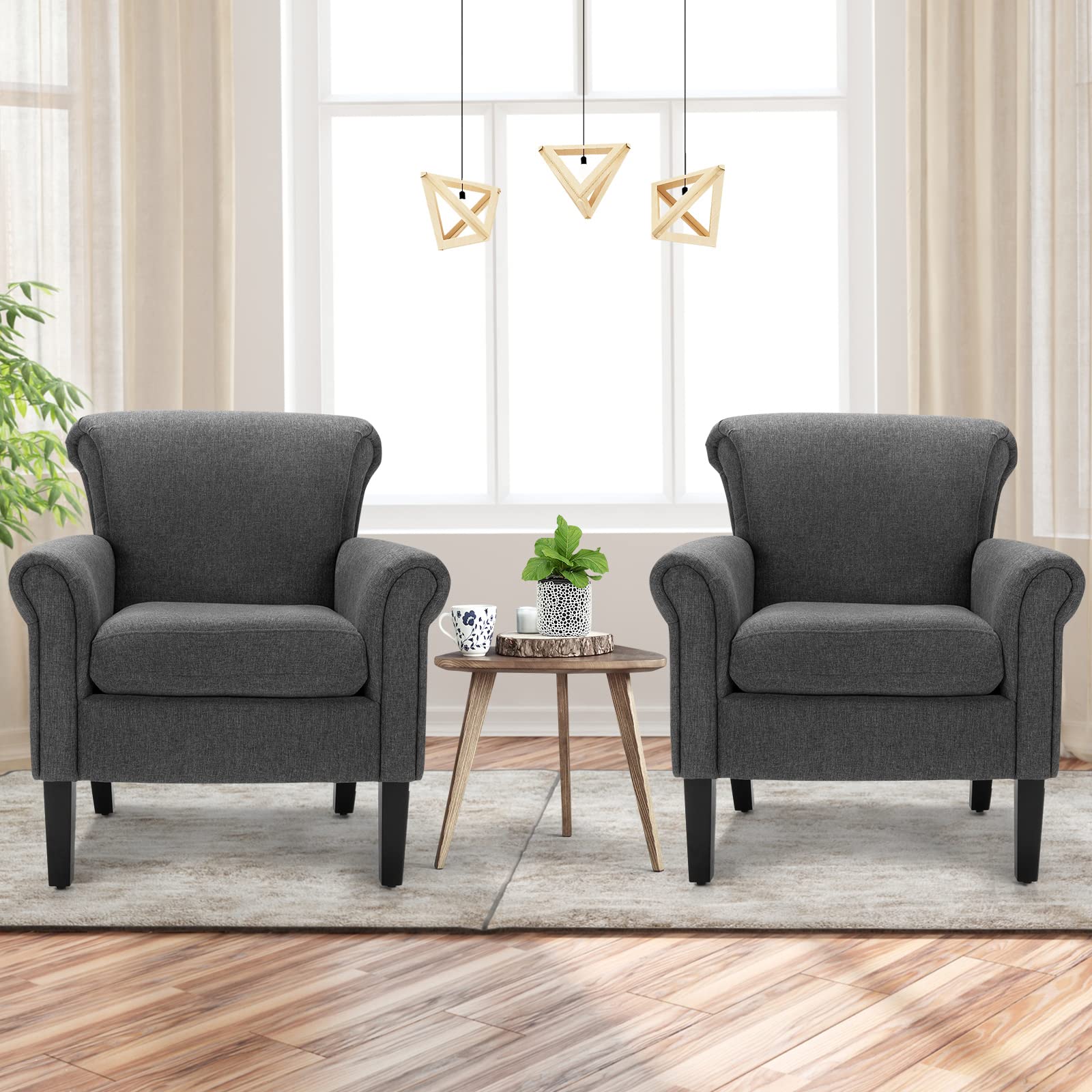 Giantex Modern Fabric Upholstery Accent Chair