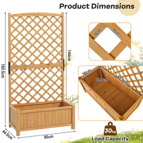 Giantex Raised Garden Bed with Trellis, Indoor & Outdoor Plant Container with Diamond Shaped Trellis
