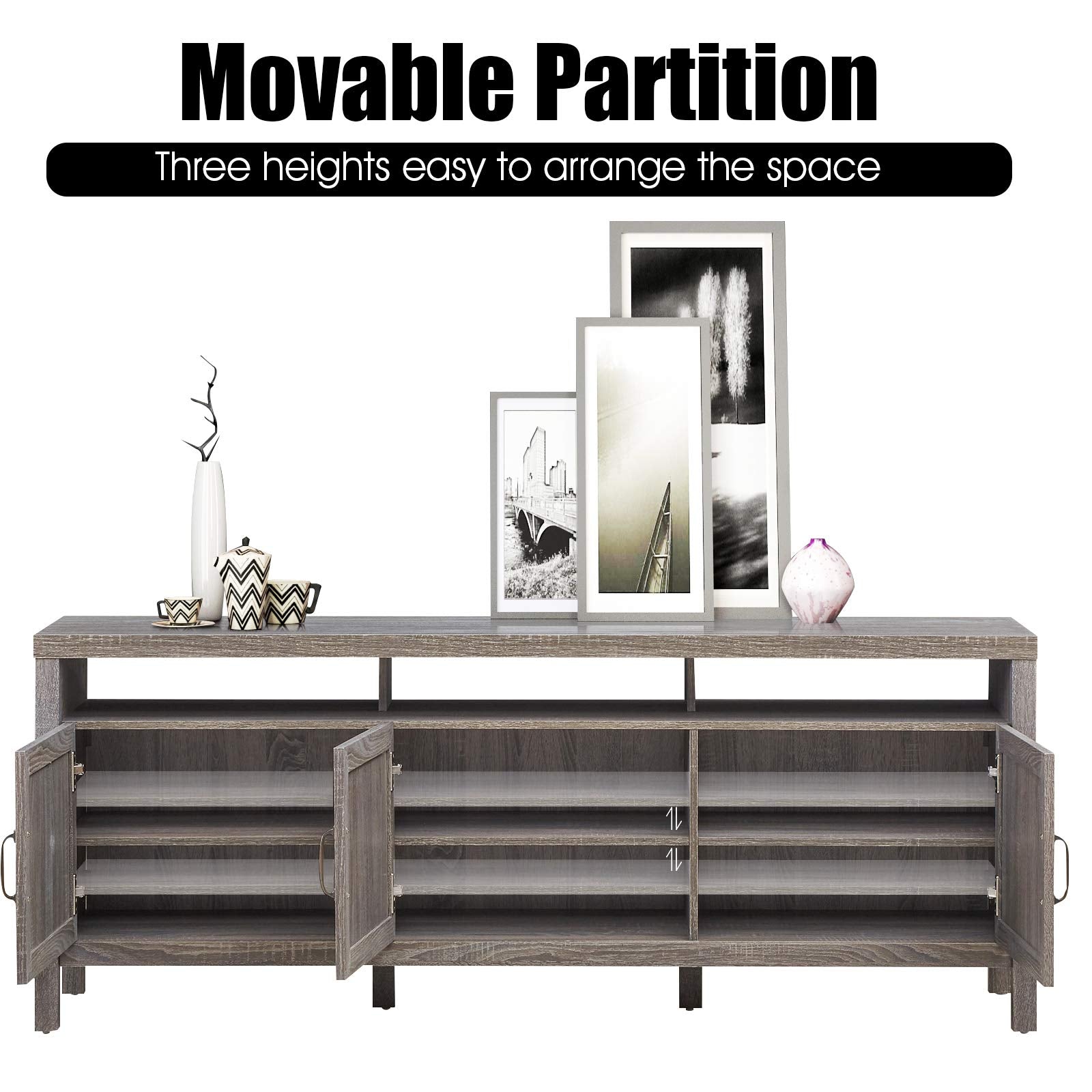 Giantex Rattan TV Stand for TVs up to 65 Inches