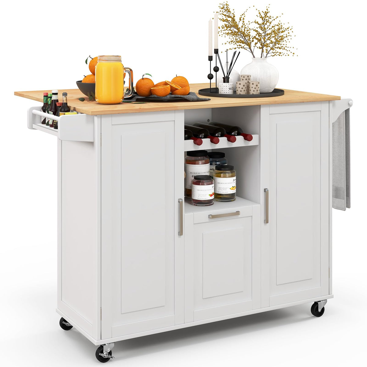 Giantex Rolling Kitchen Island Cart, Large Kitchen Island