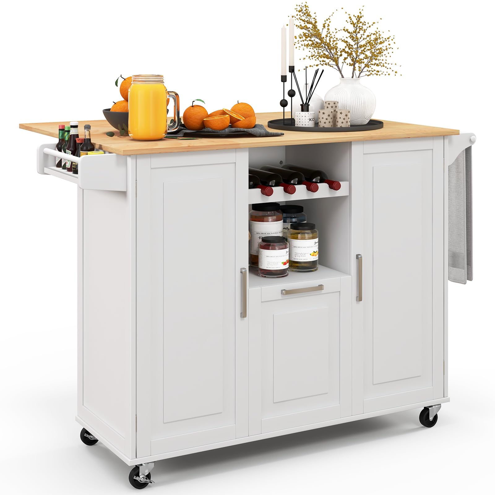 Giantex Rolling Kitchen Island Cart, Large Kitchen Island