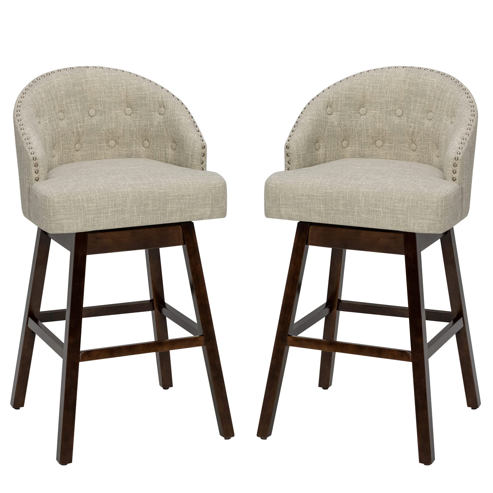 Giantex Set of 2 Bar Stools, Swivel Barstools