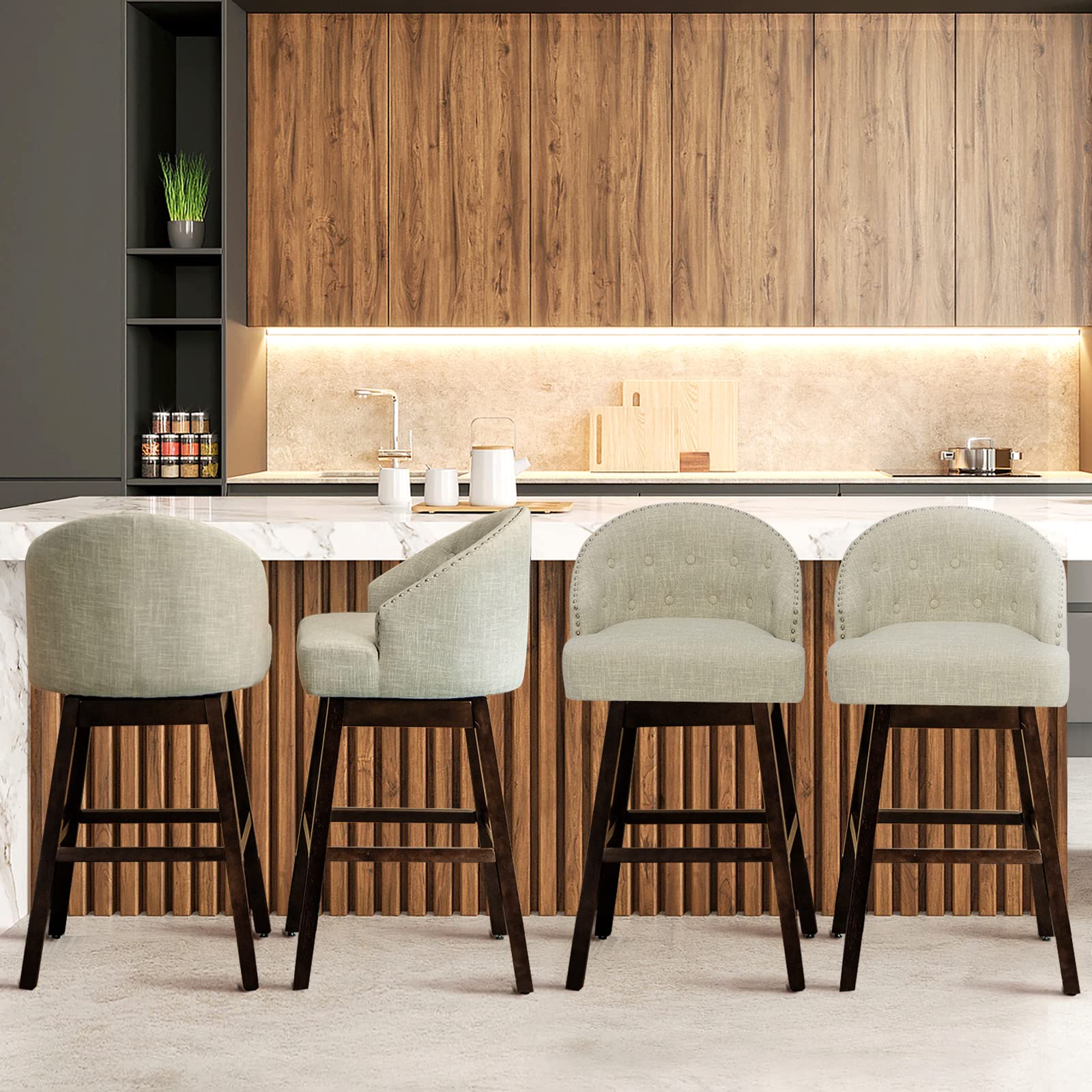 Giantex Set of 2 Bar Stools, Swivel Barstools