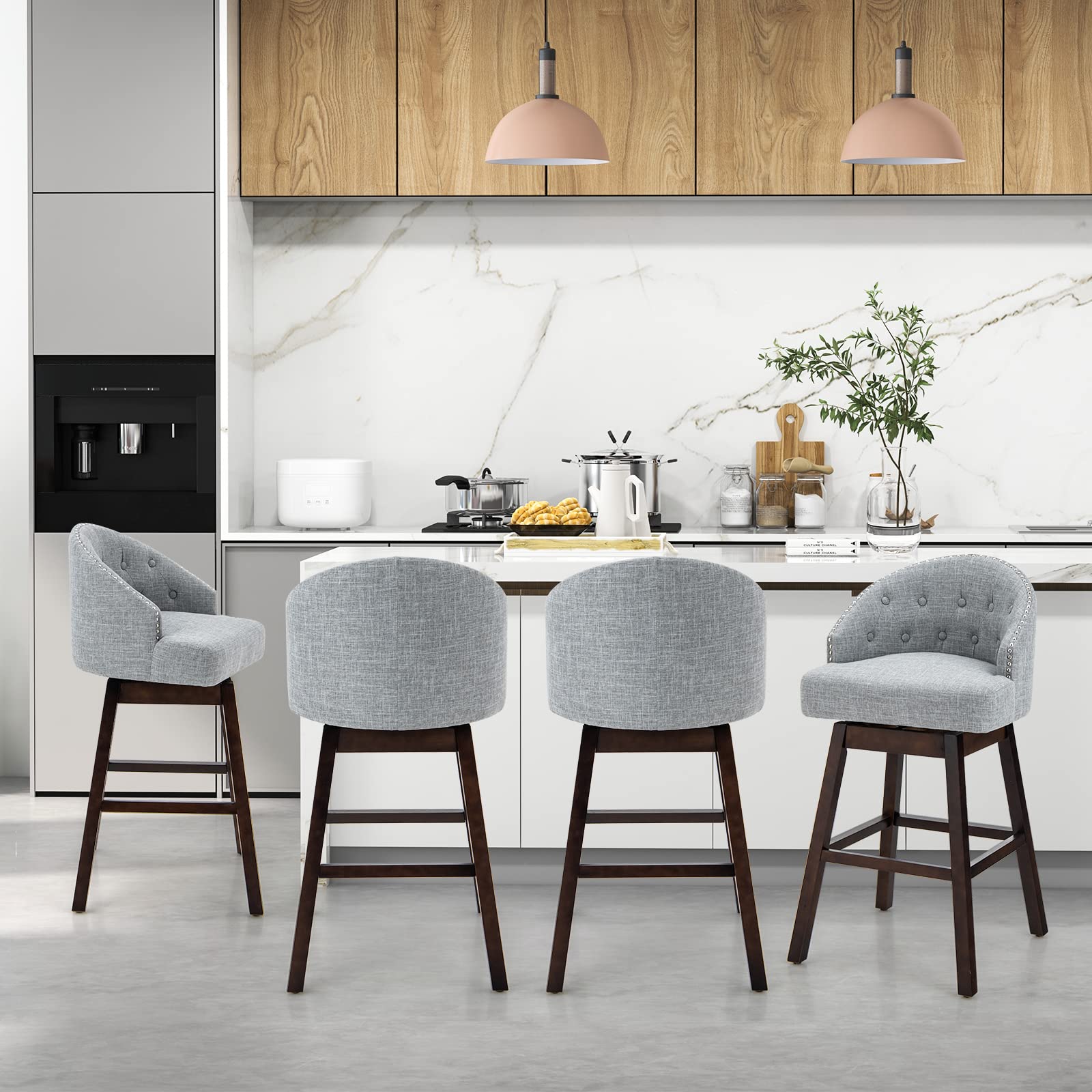 Giantex Set of 2 Bar Stools, Swivel Barstools